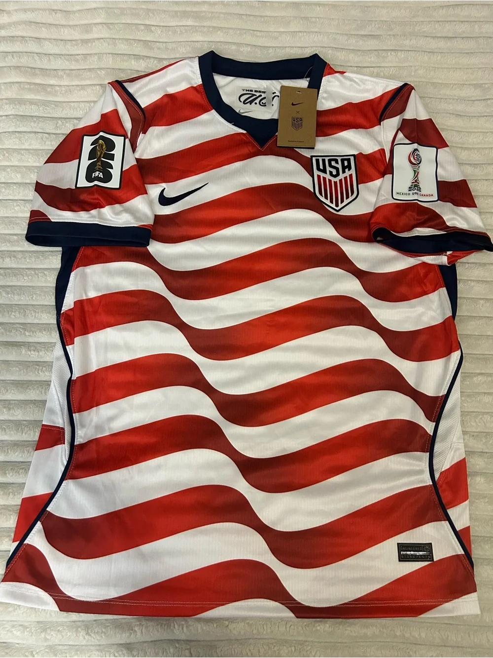 Nike USA Red & White Wavy Football Jersey